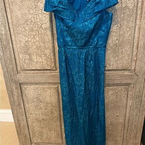 Teri Jon Shimmering Teal Dress